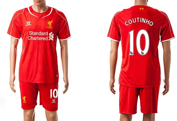 2014/15 Liverpool FC #10 Coutinho Home Soccer Shirt Kit