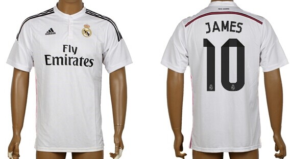 2014/15 Real Madrid #10 James Home Soccer AAA+ T-Shirt
