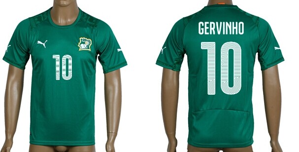 2014 World Cup Cote d'Ivoire #10 Gervinho Away Soccer AAA+ T-Shirt