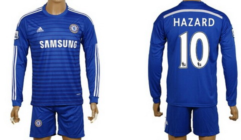 2014/15 Chelsea FC #10 Hazard Home Long Sleeve Shirt Kit