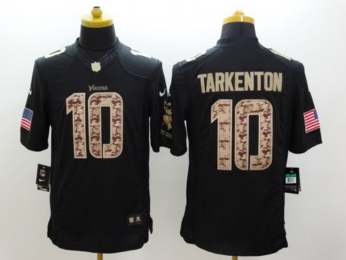 Nike Minnesota Vikings #10 Fran Tarkenton Salute to Service Black Limited Jersey
