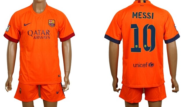 2014/15 FC Bacelona #10 Messi Away Soccer Shirt Kit