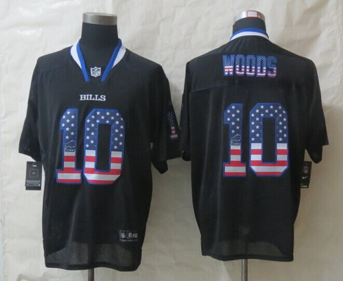 Nike Buffalo Bills #10 Robert Woods 2014 USA Flag Fashion Black Elite Jersey