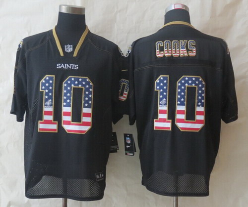 Nike New Orleans Saints #10 Brandin Cooks 2014 USA Flag Fashion Black Elite Jersey