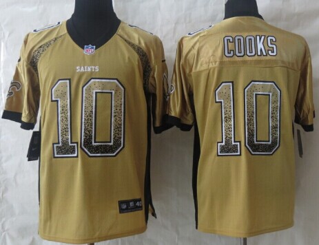 Nike New Orleans Saints #10 Brandin Cooks 2013 Drift Fashion Gold Elite Jersey