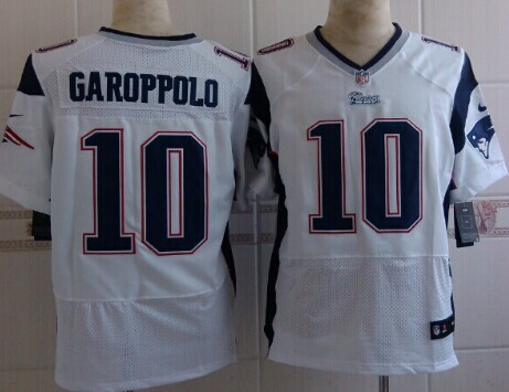 Nike New England Patriots #10 Jimmy Garoppolo White Elite Jersey