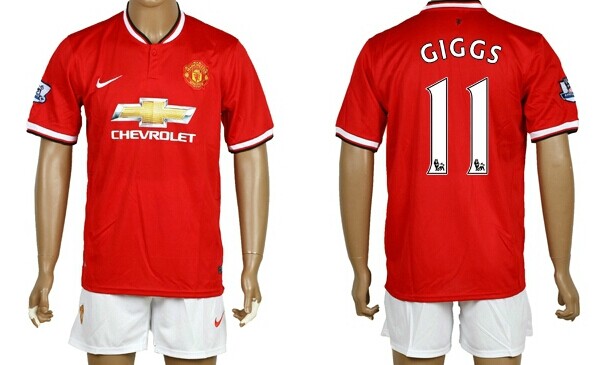 2014/15 Manchester United #11 Giggs Home Soccer Shirt Kit
