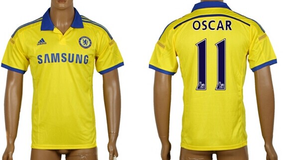 2014/15 Chelsea FC #11 Oscar Away Yellow Soccer AAA+ T-Shirt
