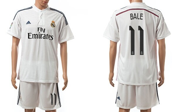 2014/15 Real Madrid #11 Bale Home Soccer Shirt Kit