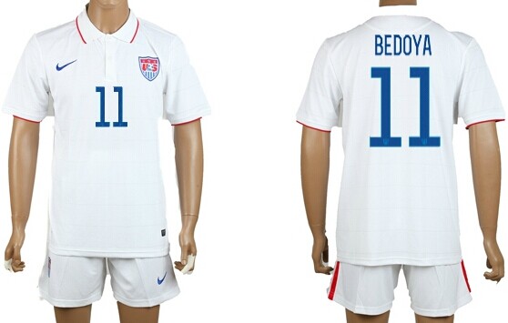 2014 World Cup USA #11 Bedoya Home Soccer Shirt Kit