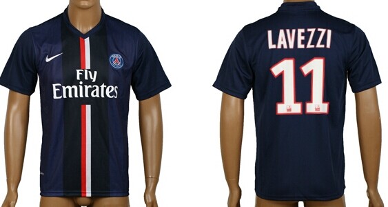 2014/15 Paris Saint-Germain #11 Lavezzi Home Soccer AAA+ T-Shirt