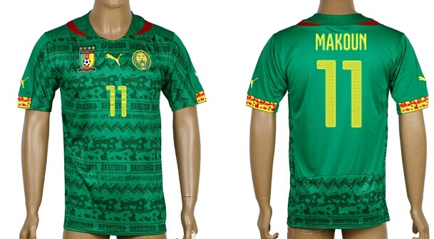 2014 World Cup Cameroon #11 Makoun Home Soccer AAA+ T-Shirt