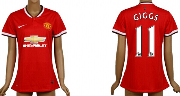 2014/15 Manchester United #11 Giggs Home Soccer AAA+ T-Shirt_Womens