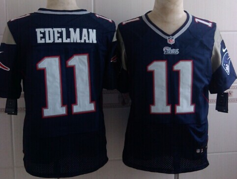 Nike New England Patriots #11 Julian Edelman Blue Elite Jersey