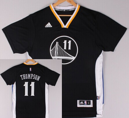 Golden State Warriors #11 Klay Thompson Revolution 30 Swingman 2014 New Black Short-Sleeved Jersey