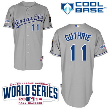 Kansas City Royals #11 Jeremy Guthrie 2014 World Series Gray Jersey