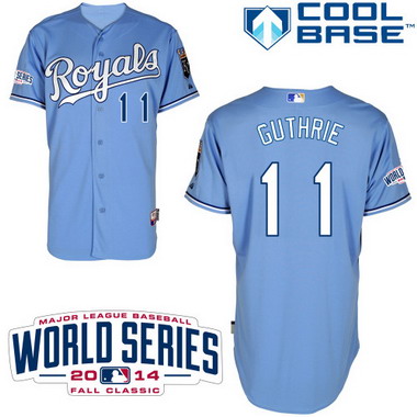 Kansas City Royals #11 Jeremy Guthrie 2014 World Series Light Blue Jersey