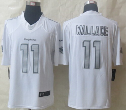 Nike Miami Dolphins #11 Mike Wallace Platinum White Limited Jersey