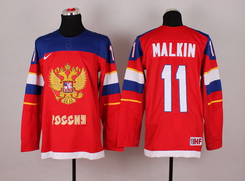 2014 Olympics Russia #11 Evgeni Malkin Red Jersey