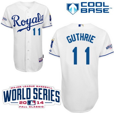 Kansas City Royals #11 Jeremy Guthrie 2014 World Series White Jersey