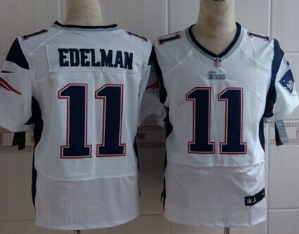 Nike New England Patriots #11 Julian Edelman White Elite Jersey