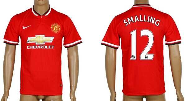 2014/15 Manchester United #12 Smalling Home Soccer AAA+ T-Shirt