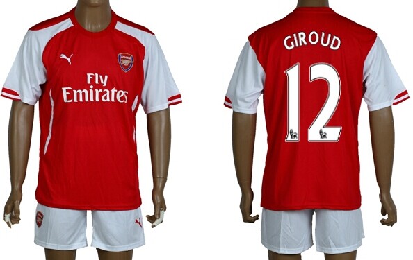 2014/15 Arsenal FC #12 Giroud Home Soccer Shirt Kit