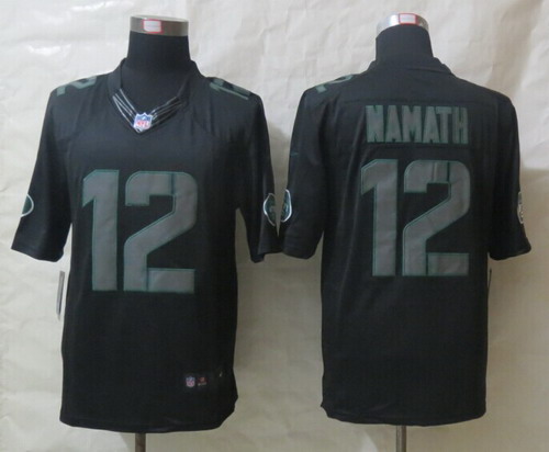 Nike New York Jets #12 Joe Namath Black Impact Limited Jersey