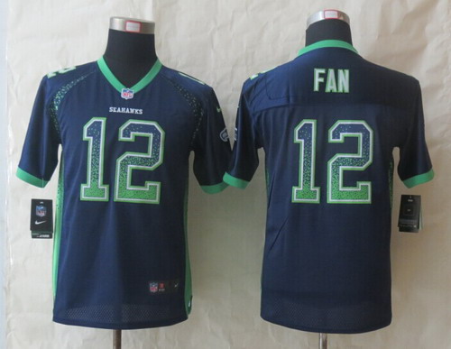 Nike Seattle Seahawks #12 Fan 2013 Drift Fashion Blue Kids Jersey