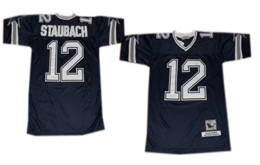 Dallas Cowboys #12 Roger Staubach Blue Throwback Jersey
