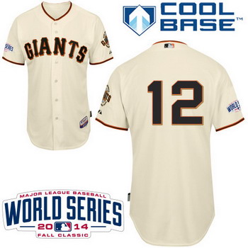 San Francisco Giants #12 Joe Panik 2014 World Series Cream Jersey