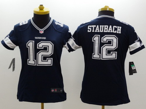 Nike Dallas Cowboys #12 Roger Staubach Blue Limited Womens Jersey