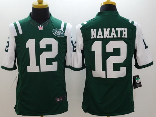 Nike New York Jets #12 Joe Namath Green Limited Jersey