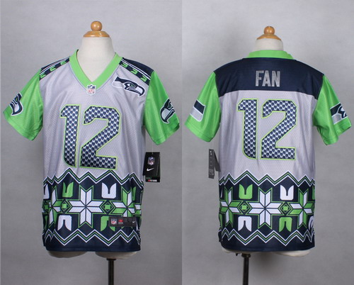 Nike Seattle Seahawks #12 Fan 2015 Noble Fashion Kids Jersey