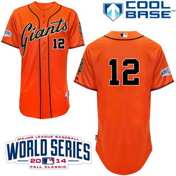 San Francisco Giants #12 Joe Panik 2014 World Series Orange Jersey