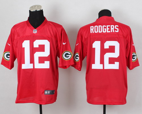 Nike Green Bay Packers #12 Aaron Rodgers 2014 QB Red Elite Jersey