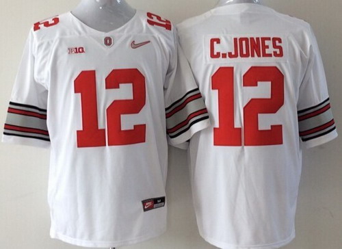 Ohio State Buckeyes #12 Cardale Jones 2015 Playoff Rose Bowl Special Event Diamond Quest White Jersey