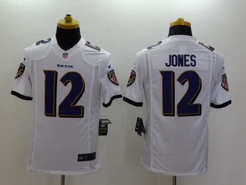 Nike Baltimore Ravens #12 Jacoby Jones 2013 White Limited Jersey