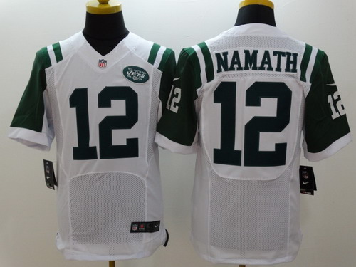 Nike New York Jets #12 Joe Namath White Elite Jersey
