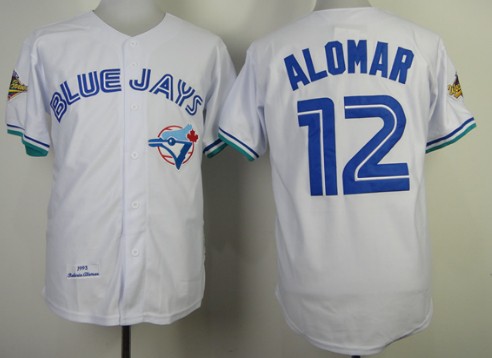 Toronto Blue Jays #12 Roberto Alomar White Throwback Jersey