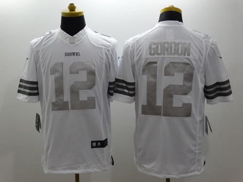 Nike Cleveland Browns #12 Josh Gordon Platinum White Limited Jersey