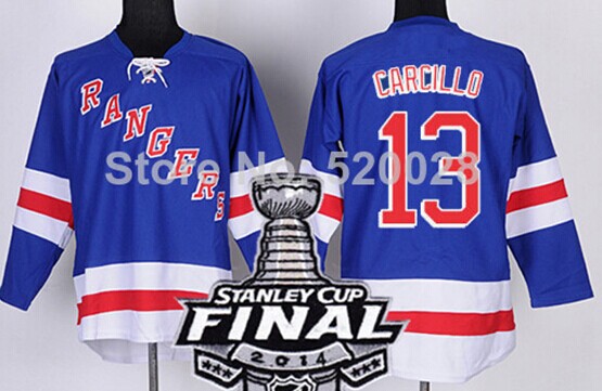 New York Rangers #13 Daniel Carcillo 2014 Stanley Cup Light Blue Jersey