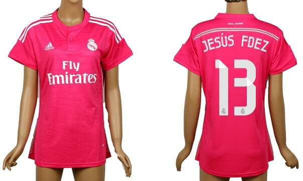 2014/15 Real Madrid #13 Jesus Fdez Away Pink Soccer AAA+ T-Shirt_Womens
