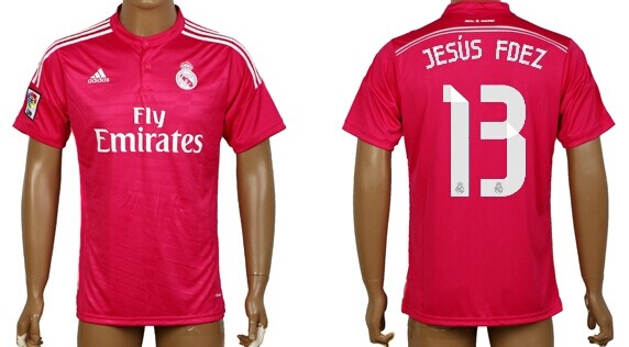 2014/15 Real Madrid #13 Jesus Fdez Away Pink Soccer AAA+ T-Shirt