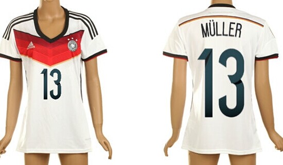 2014 World Cup Germany #13 Muller Home Soccer AAA+ T-Shirt_Womens