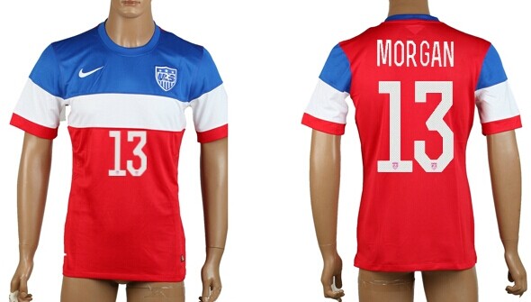 2014 World Cup USA #13 Morgan Away Soccer AAA+ T-Shirt