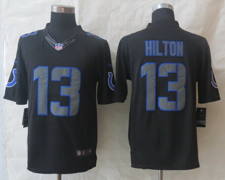 Nike Indianapolis Colts #13 T.Y. Hilton Black Impact Limited Jersey