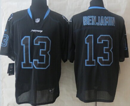 Nike Carolina Panthers #13 Kelvin Benjamin Lights Out Black Elite Jersey