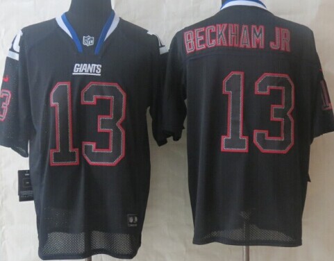 Nike New York Giants #13 Odell Beckham Jr Lights Out Black Elite Jersey