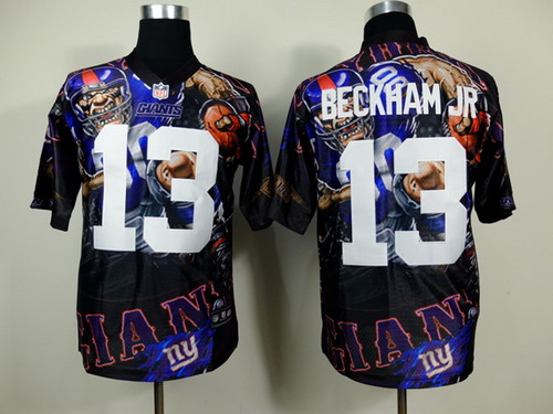 Nike New York Giants #13 Odell Beckham Jr 2014 Fanatic Fashion Elite Jersey